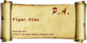 Piger Alex névjegykártya